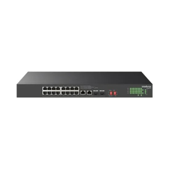 SWITCH 16 PORTAS 10/100 POE + 2 GIGABIT + 2 SFP - S1118F-PA SP