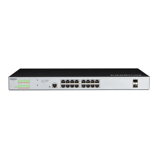 Switch Gerenciável 16 portas Gigabit PoE com 2 portas SFP SG 1602 PoE Max INTELBRAS SP