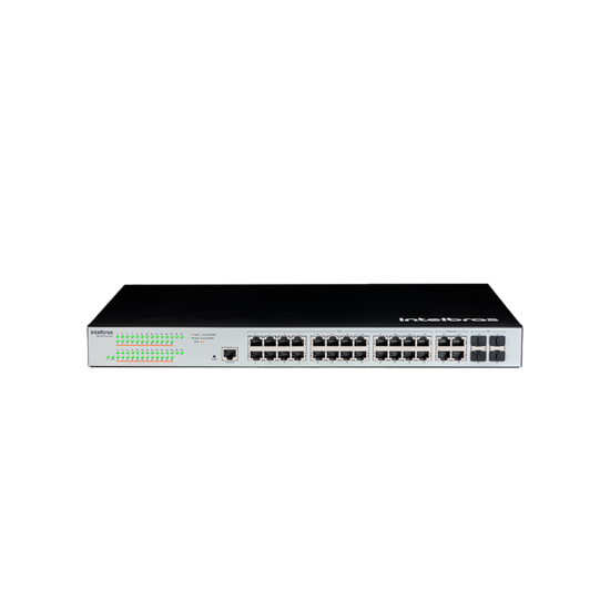 Switch Gerenciável 24 portas Gigabit Ethernet PoE com 4 portas SFP combo SG 2404 PoE Max INTELBRAS SP