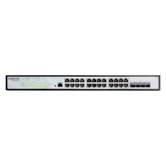 Switch Gerenciável L3 com 24 portas Gigabit PoE e 4 SFP+ S3028G-PB Lite INTELBRAS SP