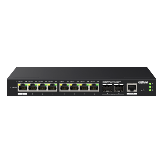 Switch Smart Hi-PoE com 10 portas Gigabit SMART S2110G-HPA INTELBRAS SP