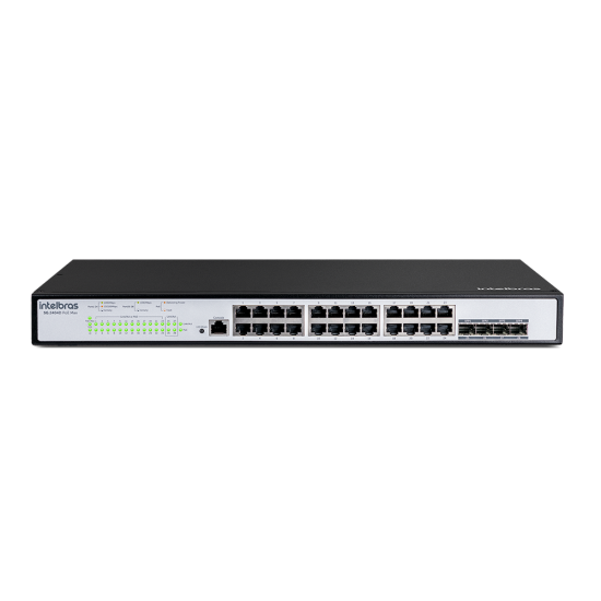 Switch gerenciável 24 portas Gigabit + 4 mini-GBIC SG 2404D PoE Max INTELBRAS SP