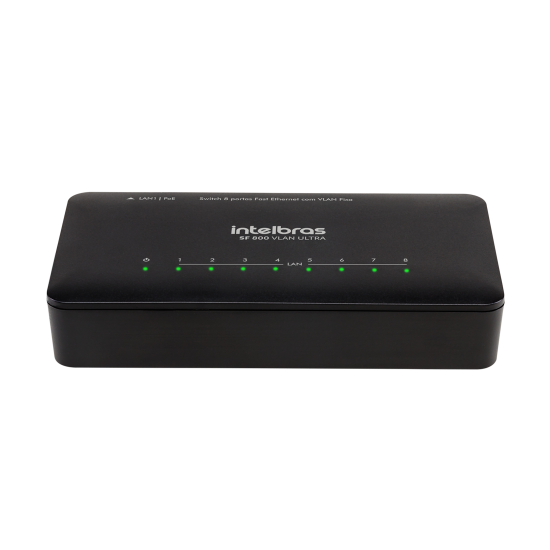Switch 8 portas Fast Ethernet com VLAN fixa SF 800 VLAN ULTRA INTELBRAS SP