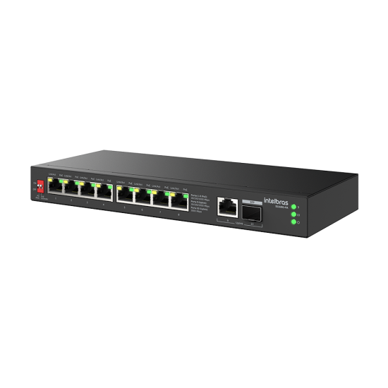 Switch Não Gerenciável PoE 10 portas Gigabit Ethernet S1110G-PA INTELBRAS SP