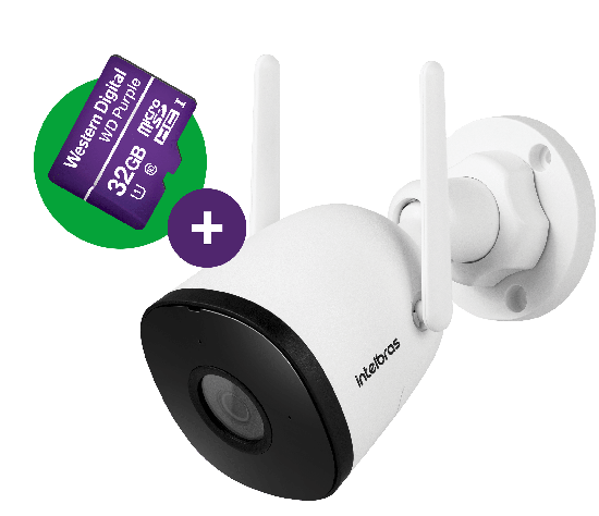 Câmera externa Wi-Fi iM5 S + micro-SD 32 GB INTELBRAS SP