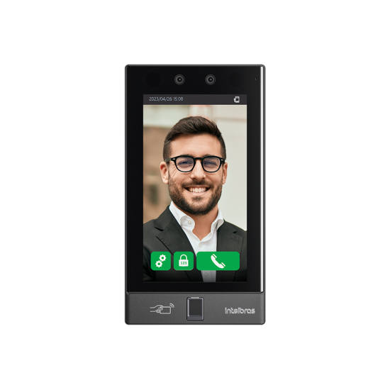Controlador de acesso facial com biometria digital SS 5541 MF W INTELBRAS SP