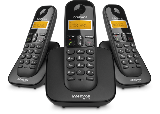 Telefone sem fio digital com dois ramais adicionais TS 3113 INTELBRAS SP