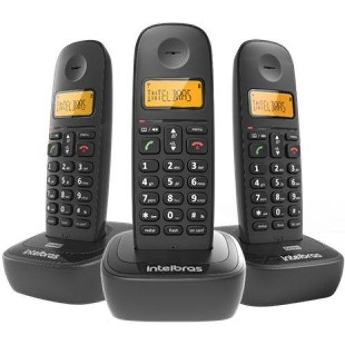 Telefone sem fio digital com dois ramais adicionais TS 2513 INTELBRAS SP