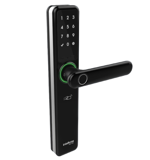 Fechadura Inteligente de embutir com maçaneta + Hub de automação MFR 7000+ INTELBRAS SP