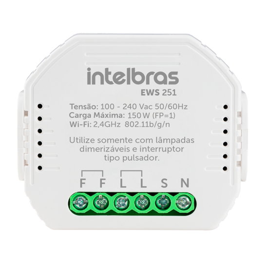 Minicontrolador dimmer inteligente Wi-Fi para 1 interruptor EWS 251 INTELBRAS SP