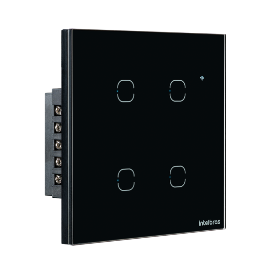 Interruptor touch inteligente Wi-Fi 4 teclas EWS 1004 INTELBRAS SP