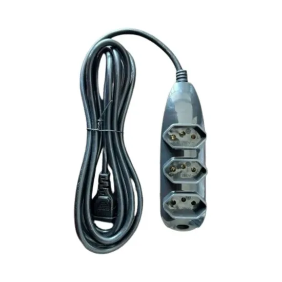EXTENSÃO ELÉTRICA 3 TOMADAS 3 PINOS 10A 3M PRETA EXT 3003 SP