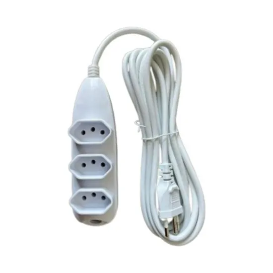 EXTENSÃO ELÉTRICA 3 TOMADAS 3 PINOS 10A 3M BRANCA EXT 3003 SP