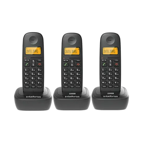 TELEFONE SEM FIO COM DOIS RAMAIS TS 2513 PRETO - STS SP