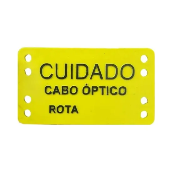 PLACA DE IDENTIFICACAO CABO ÓPTICO 9X5CM C/10 UN TECVISION SP