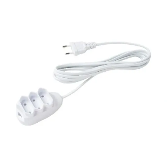 EXTENSÃO ELÉTRICA 3 TOMADAS 2 PINOS 10A 3M BRANCA - EXT 2003 SP