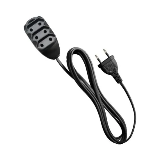 EXTENSÃO ELÉTRICA 3 TOMADAS 2 PINOS 10A 3M PRETA - EXT 2003 SP