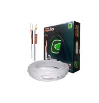 CABO COAXIAL RF 0,4X2,5+BIP 95% MALHA 100M BRANCO CONDUTTI