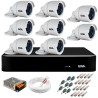 Kit 8 Câmeras 5MP + DVR Giga + App de Monitoramento, Câmeras 30m Infravermelho de Visão Noturna Giga Security GS0047 Completo com Acessórios