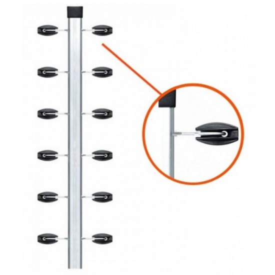 Big Haste Industrial Tubo Quadrado 23x23mm de 1 metro c/ 6 Isoladores W