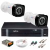 Kit 2 Câmeras Tudo Forte Full HD 1080 Lite + DVR Intelbras - Câmeras com 25m Infravermelho de Visão Noturna + Fonte, Cabos e Acessórios