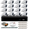 Kit 16 Câmeras 5MP + DVR Giga + App de Monitoramento, Câmeras 30m Infravermelho de Visão Noturna Giga Security GS0047 Completo com Acessórios