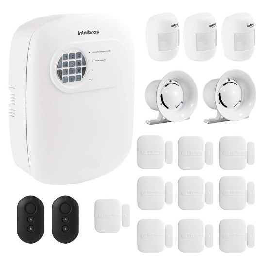 Kit de Alarme Intelbras ANM 3004 ST com 13 Sensores e Discadora por Telefone fixo Sem Fio