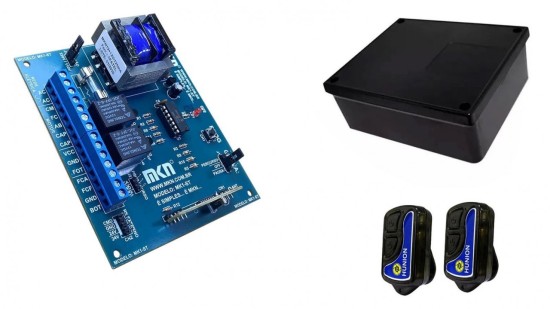 CENTRAL PLACA COMANDO PORTÃO AUTOMÁTICO + CONTROLE + CAIXA