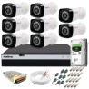 Kit 8 Câmeras + DVR Intelbras + HD 1 TB + App de Monitoramento, Câmeras Full HD 1080p 20m Infravermelho de Visão Noturna + Fonte, Cabos e Acessórios 10742