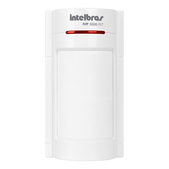 Sensor de Presença Infravermelho IVP 3000 PET Intelbras Com Fio Duplo PIR, 2 níveis de sensibilidade, Cobertura com ângulo de 110° e Alcance de 12m - PET 35 Kg