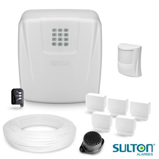 Kit Alarme Completo 5 Sensores Magnéticos Porta e Janela e 1 Sensor de Presença Sulton 29609