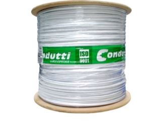CABO COAXIAL RF 0,4X2,5+BIP 80% MALHA 300M DUPLA BLINDAGEM BRANCO