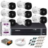 Kit 8 Câmeras Intelbras VHL 1220 B Full HD 1080 Lite + DVR Intelbras + Acessórios Completo - Câmeras com 20m Infravermelho de Visão Noturna
