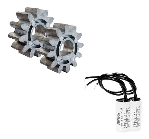 2PCS COROA ROSSI EXTERNA METAL 12 DENTES + 2PCS CAPACITOR