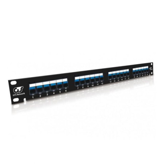 Patch Panel 24 Portas CAT5e Fast Track Aluminium GTS Network 30541