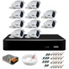 Kit 10 Câmeras 5MP + DVR Giga + App de Monitoramento, Câmeras 30m Infravermelho de Visão Noturna Giga Security GS0047 Completo com Acessórios