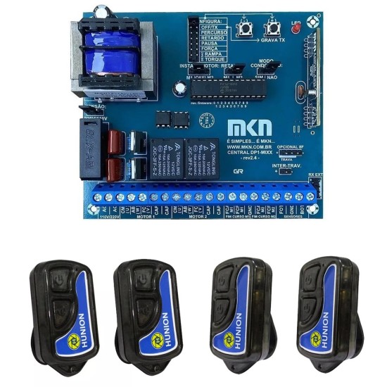 CENTRAL PLACA PORTAO ELETRONICO DUPLA 4 CONTROLES