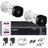Kit 2 Câmeras VHD 1010 B G5 + DVR Intelbras + HD 1TB + App Grátis de Monitoramento, HD 720p 10m Infravermelho + Cabos e Acessórios