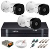 Kit 3 Câmeras Intelbras VHL 1220 B Full HD 1080 Lite + DVR Intelbras - Câmeras com 20m Infravermelho de Visão Noturna + Fonte, Cabos e Acessórios