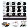 Kit 16 Câmeras de Segurança Full HD Intelbras VHD 1220 B G6 + DVR Intelbras Full HD MHDX 3116 de 16 Canais + Acessórios