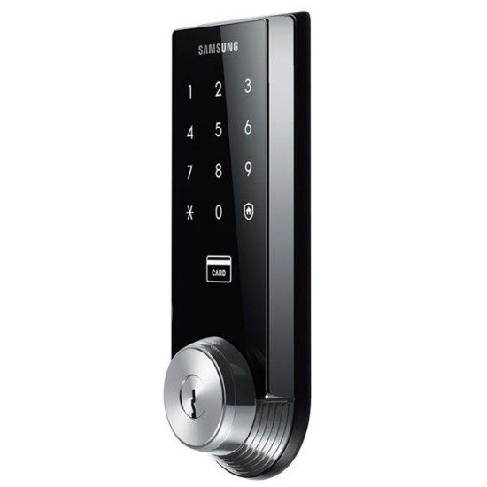 Fechadura Digital Samsung SHS-3320 Abertura c/ Chave Comum Cartão ou Senha Teclado Touch