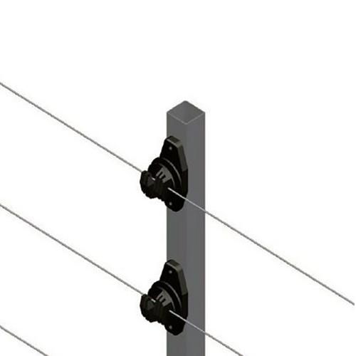Big Haste Industrial Tubo Quadrado 25x25mm de 1 metro c/ 6 Isoladores "W"