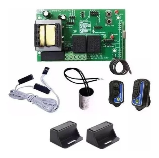 KIT CENTRAL COMANDO PORTÃO AUTOMÁTICO ACTON AC4 FIT COMPLETO