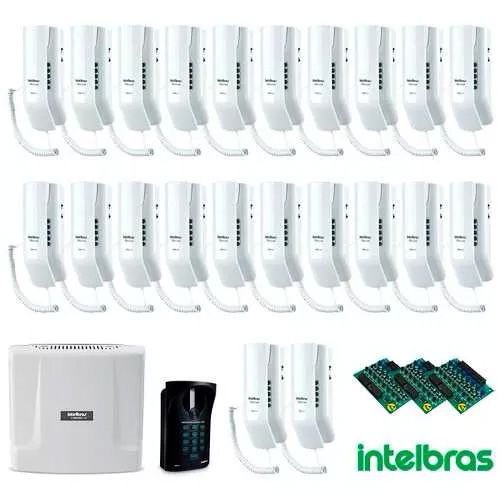 Kit Interfone Digital Completo Comunic 22 Pontos c/ Porteiro Eletrônico - Intelbras