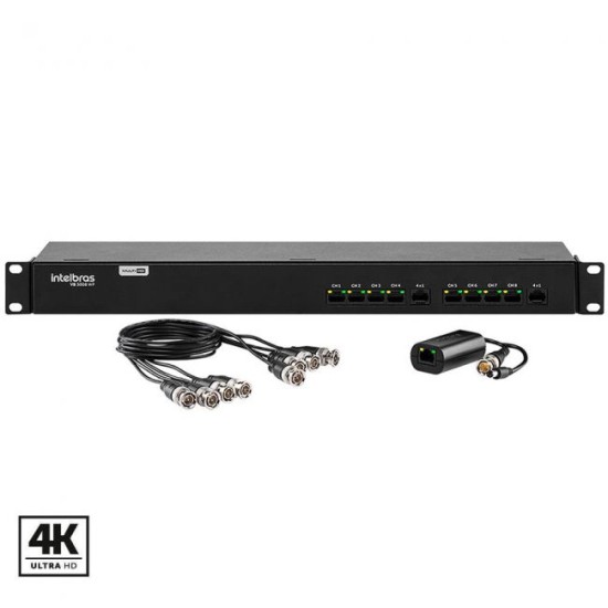 Power Balun 4K Multi HD 8 Canais Com Alimentação VB 3008 WP Intelbras