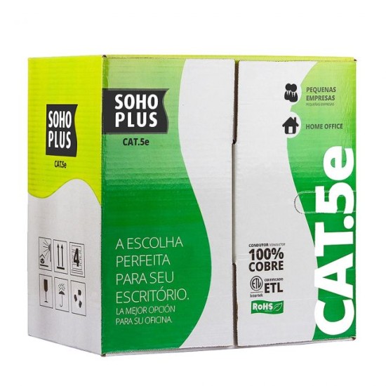 Cabo de Rede Furukawa SohoPlus LAN U/UTP CAT 5E 24 AWG Capa CMX - Metro
