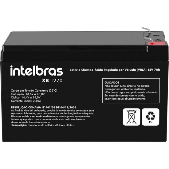 Bateria para Nobreak, Alarme e Cerca Elétrica de Chumbo-ácido Intelbras XB 1270 12v 8038