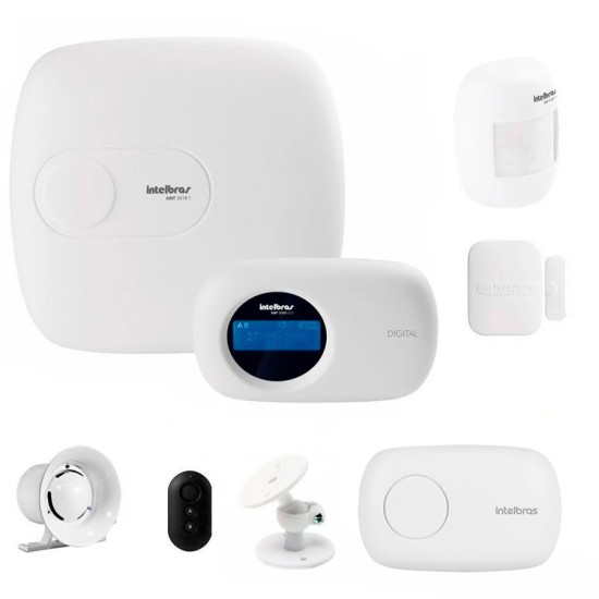 Kit de Alarme Intelbras AMT 2018 E com 08 Sensores com Monitoramento Por Aplicativo via Internet Sem Fio