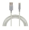 CABO USB LIGHTNING (MFI APPLE) 1,5M NYLON BRANCO EUAL 15NB - INTEL