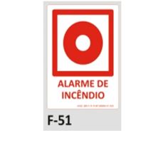 PLACA DE IDENTIFICAÇÃO - ALARME DE INCÊNDIO F-51 10X15CM